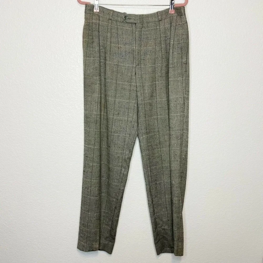 Vintage D’Alpino Italy F.LLI Garlanda Wool & Silk Tweed Trousers